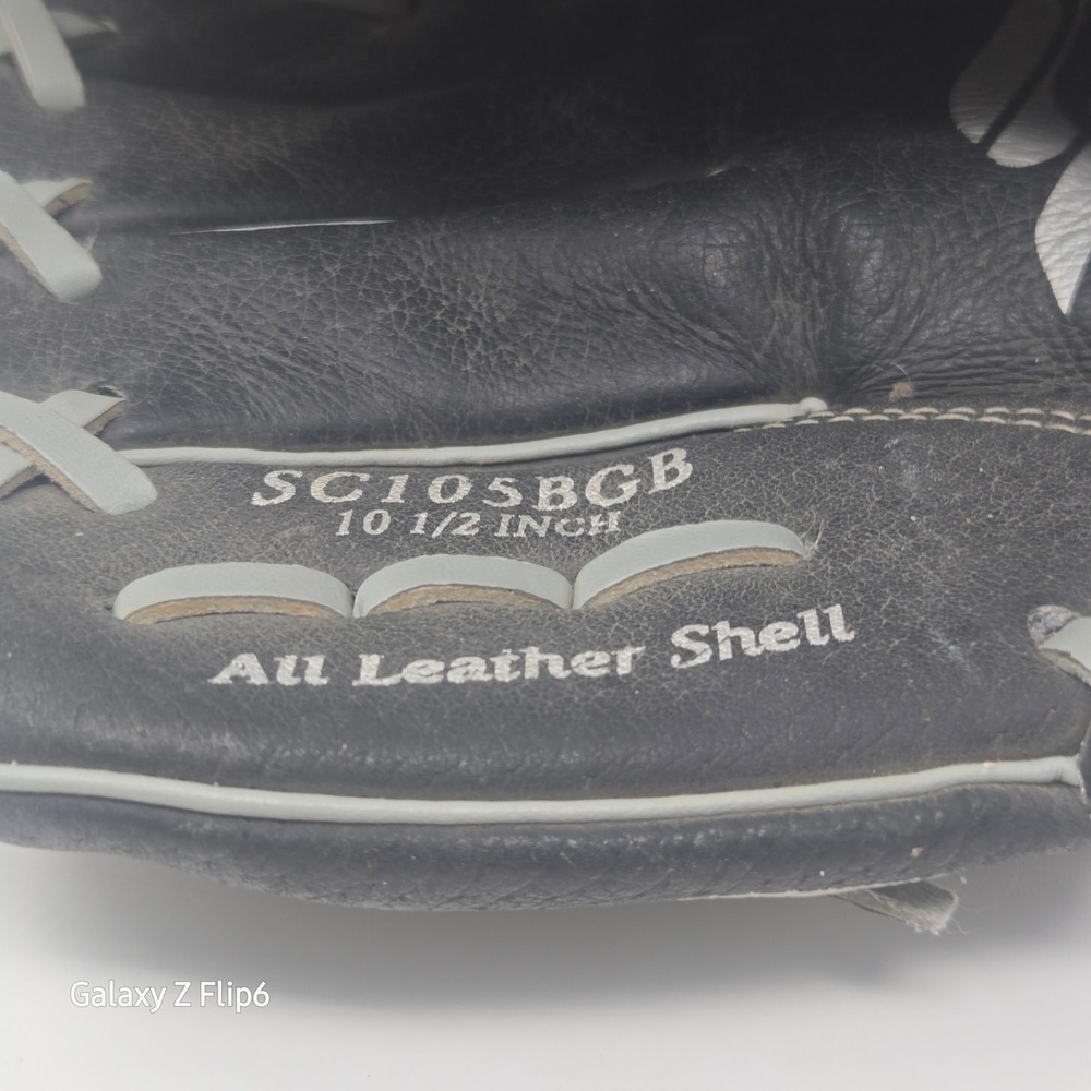 Rawlings SC105BGB 10.5 Baseball Glove Black Grey Leather Basket Web Right Hand - Picture 4 of 6